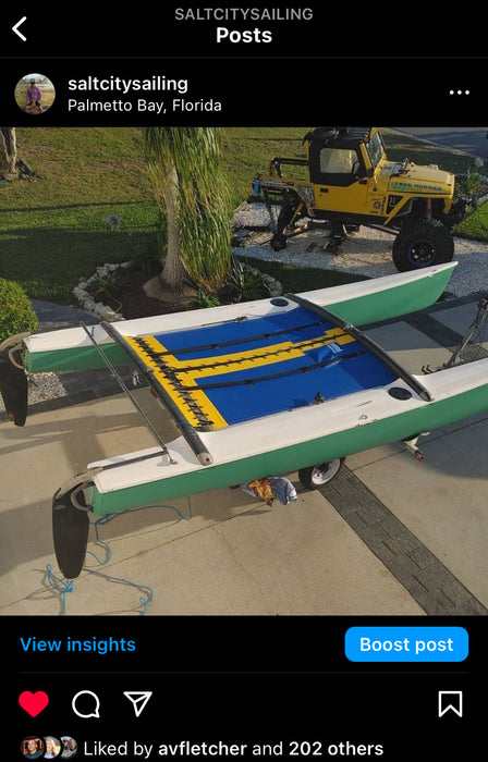 Hobie 18 Ocean Series Black Mesh Trampoline 3 piece