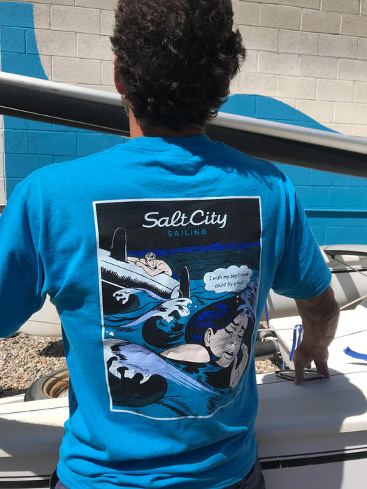 Salt City Sailing  T-shirt  I wish my boyfriend could Fly a Hull Short Sleave T-shirt