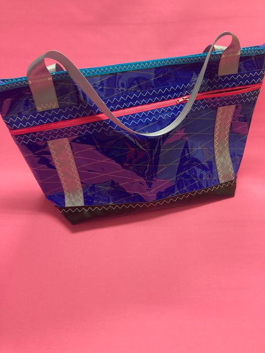 Blue grey teal pink grey tote windsurf sail cloth# 137