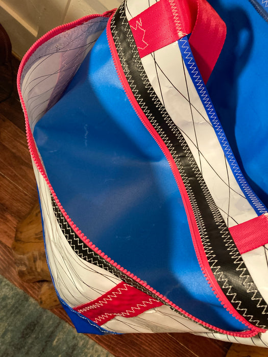 White pink Windsurf Sailcloth tote # 132