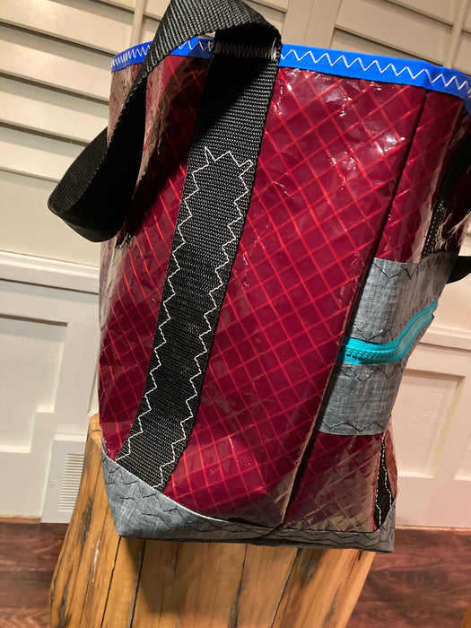 Cranberry Windsurf Sailcloth tote # 123