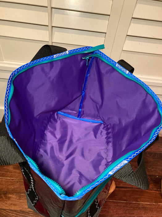 Cranberry Windsurf Sailcloth tote # 123