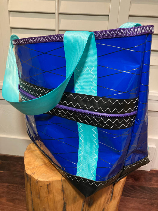 Blue Windsurf Sailcloth tote # 122
