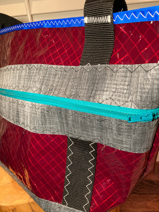 Cranberry Windsurf Sailcloth tote # 123