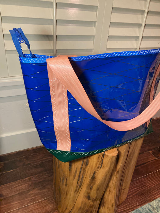 Blue Windsurf Sailcloth tote # 129