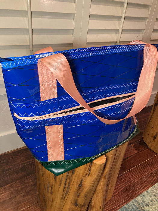 Blue Windsurf Sailcloth tote # 129
