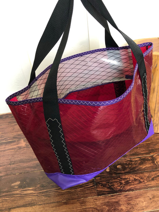 Sailcloth tote #106 purple zip