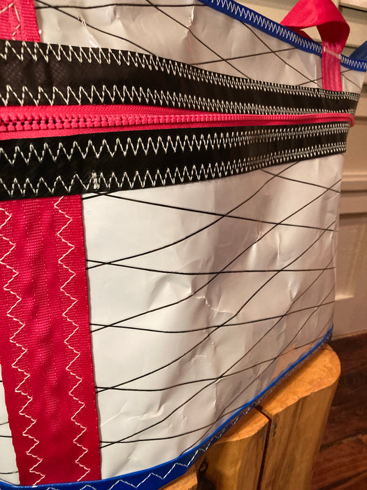 White pink Windsurf Sailcloth tote # 132