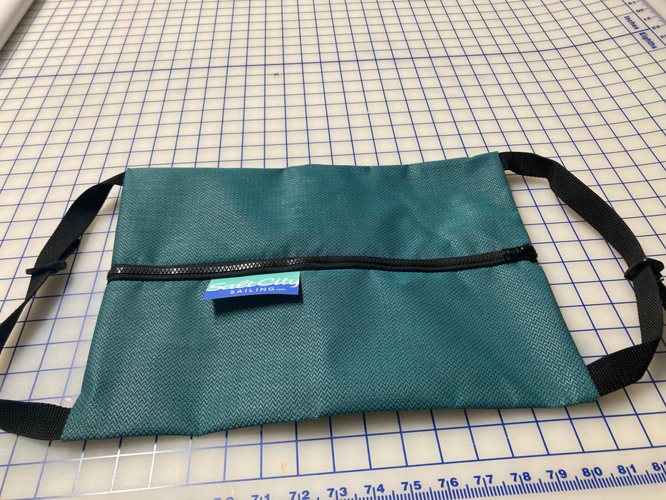 Large Zippered clip on tramp zipper bag green