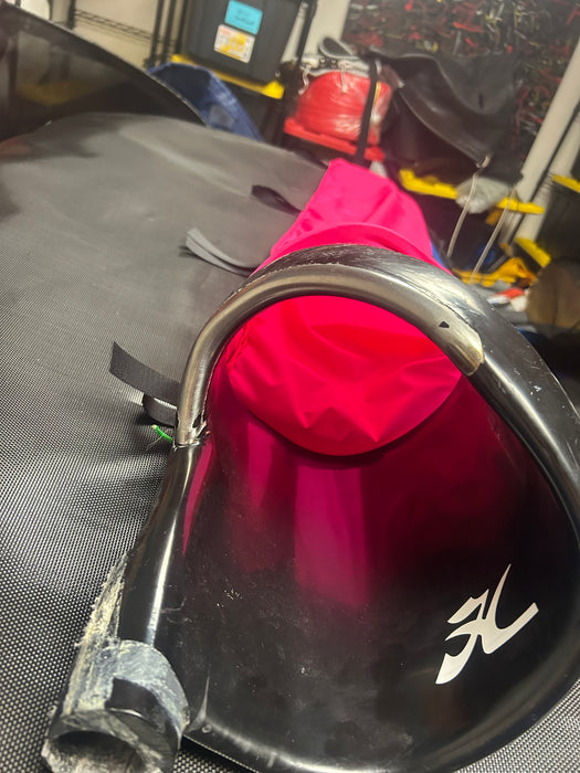 Used hobie tiger spinnaker hoop with new neon pink spin bag