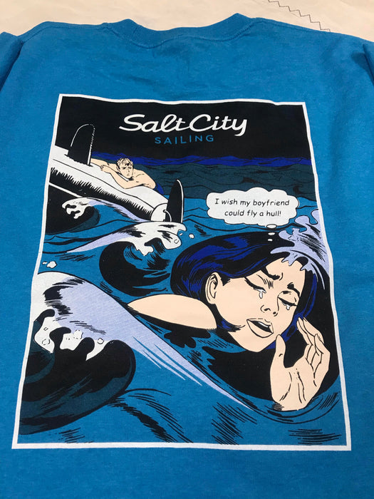 Salt City Sailing  T-shirt  I wish my boyfriend could Fly a Hull Short Sleave T-shirt