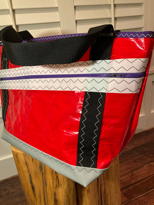 Red Windsurf Sailcloth tote # 130