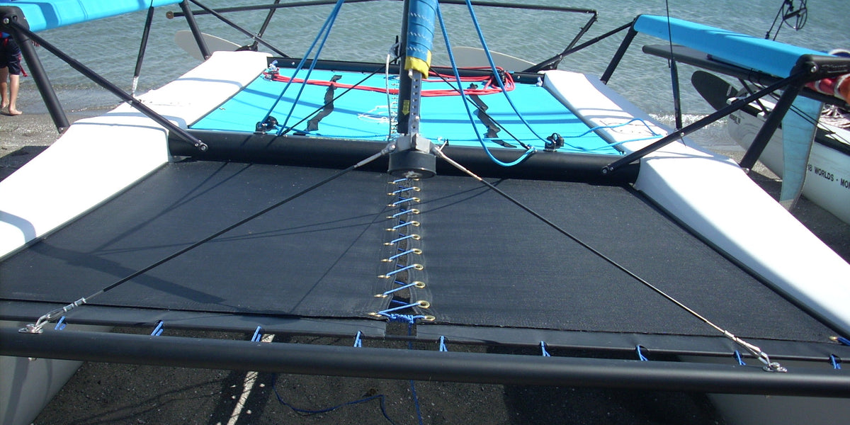 Blue 2003 and Newer Hobie getaway front trampoline Black Mesh