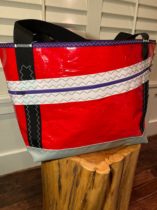 Red Windsurf Sailcloth tote # 130